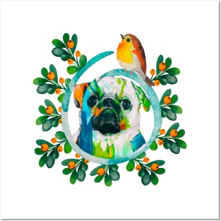 Love - Pug and Bird Posters and Art